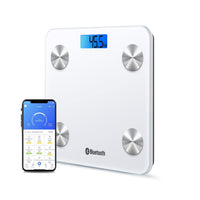 1 x RAW Customer Returns HOMEFASHION Smart Digital Scale with Bluetooth Compatible with iOS and Android, Weight Meter, BMI, Muscle Mass, Body Fat, Water, Bone Mass White  - RRP €18.2