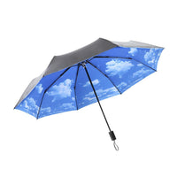 1 x RAW Customer Returns Hosoncovy Blue Sky Folding Umbrella Double Layer Windproof Anti-UV Sun Protection 100CM Compact Umbrella for Women Men - RRP €32.4