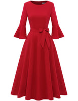 1 x RAW Customer Returns Homrain Red Dresses Women Elegant Long Sleeve Dresses Formal Dresses for Wedding Cocktail Dress Christmas Dress Red 3XL - RRP €43.99