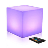 1 x RAW Customer Returns Mr.Go 10 Color Changing Light LED Cube, Rechargeable Mood Light Night Light with Remote Control, 16 RGB Colors, 8-Level Dimmable, Waterproof Cube Light for Indoor and Outdoor Use - RRP €49.99