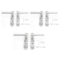 1 x RAW Customer Returns AwmnSrman door handles interior doors doorknob door fitting door handle set room door set 72MM-BB-mortise set of 3 modern stainless steel 6 doorknobs 6 long plates - RRP €34.98