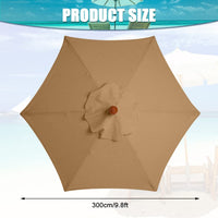 1 x RAW Customer Returns LMYDIDO 300cm Parasol Replacement Cover 6 Ribs Replacement Parasol Canopy Replacement Cover with 6 Ribs Outdoor Umbrella Sun Protection Khaki  - RRP €35.28