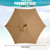 1 x RAW Customer Returns LMYDIDO 300cm Parasol Replacement Cover 6 Ribs Replacement Parasol Canopy Replacement Cover with 6 Ribs Outdoor Umbrella Sun Protection Khaki  - RRP €35.28