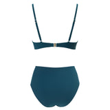 1 x RAW Customer Returns RXRXCOCO Women s Wrap Push Up Bikini Top Tummy Control High Waist Bikini Set Swimwear Blue Size S - RRP €39.99