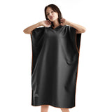 1 x RAW Customer Returns flintronic towel poncho, 110 80cm microfiber surf poncho, quick dry bath poncho, long changing aid with hood for men and women, ideal poncho towel for the beach, surf, surfing, sauna, black - RRP €15.12