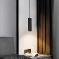 1 x RAW Customer Returns ouglres LED pendant light 1 flame, concrete hanging light black, modern hanging lamp height adjustable, industrial lamp hanging for dining table, bedroom bedside table, bar, island, dining table lamp 5W - RRP €39.99