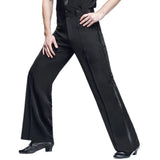 1 x RAW Customer Returns ZYMOZYM Men s Black Side Band Straight Bottom Latin Ballroom Tango Dance Pants - RRP €58.03