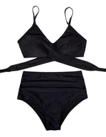 1 x RAW Customer Returns UMIPUBO Bikini Women High Waist, Push up Swimsuit Adjustable Crossover Back Ties-up Bikini Set Big Breasts Two Piece Beach Bikini Black, XL  - RRP €36.99