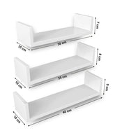 1 x RAW Customer Returns SONGMICS Wall Shelf, Set of 3, Floating Shelf, 30 35 40 cm, Wall Mount Shelf, Load Up to 15 kg Each, for Living Room, Study, Bathroom, Kitchen, White LWS40WT, Wood - RRP €23.38