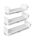 1 x RAW Customer Returns SONGMICS Wall Shelf, Set of 3, Floating Shelf, 30 35 40 cm, Wall Mount Shelf, Load Up to 15 kg Each, for Living Room, Study, Bathroom, Kitchen, White LWS40WT, Wood - RRP €23.38