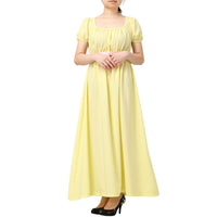 1 x RAW Customer Returns COSDREAMER Women s Medieval Victorian High Waist Dress Retro Regency Dress with Ruffles and Puff Sleeves Yellow XXL - RRP €30.06