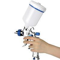 1 x RAW Customer Returns Awsuc HVLP paint spray gun 3 nozzles 1.4mm 1.7mm 2.0mm professional paint spray system spray gun with 600 ml plastic cup with air pressure regulator - RRP €39.18