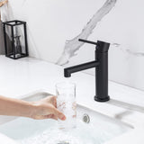 1 x RAW Customer Returns ONECE Black Bathroom Sink Faucet, 304 Stainless Steel Single Lever Basin Mixer Tap, Bathroom Sink Taps, Removable Aerator, Hot and Cold Water Mixer, Lead-Free - RRP €37.92