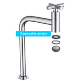 1 x RAW Customer Returns Tondiy high tap bathroom cold water, high cold water tap guest toilet washbasin tap cold water bathroom tap, cold water tap for countertop washbasin, chrome - RRP €37.3