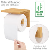 1 x RAW Customer Returns Ecooe toilet paper holder, bamboo paper holder, wall holder with spacious shelf, paper roll holder for toilet, kitchen and bathroom - RRP €18.99