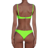 1 x RAW Customer Returns meioro Bikini Sets for Women Push Up Thong Low Waist Swimsuit Bikini Set Swimwear Beachwear XS, Light Green  - RRP €27.99