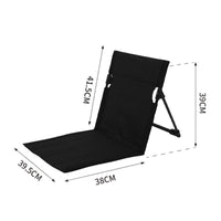 1 x RAW Customer Returns Harilla Beach Seat Cushion, Beach Folding Chair Cushion, Bleacher Cushion, Seat Cushion with Carry Bag, Camping Accessories, Floor Chair with Back Support for Garden, Black - RRP €23.99