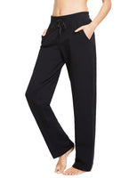 1 x RAW Customer Returns BALEAF Women s Thermal Jogging Bottoms Cotton Yoga Pants with Pockets Straight Leg Trousers Sweatpants Leisure Trousers Long Wide Leg Straight Trousers Black L - RRP €34.14