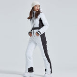 1 x RAW Customer Returns HOTIAN Women s Ski Suit One Piece Ski Suit Winter Warm Snow Skiing Windproof Waterproof Outdoor Snowsuit Hooded Thickening Ski Suit White M - RRP €189.99