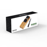 1 x RAW Customer Returns NIUXX Knife Block Knife Set Knife Holder Removable Knife Holder Kit in Bamboo Drawer, Space for 9 Knives Not Included , Large Washable Kitchen Knife Storage Set - RRP €33.26