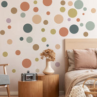 1 x RAW Customer Returns Runtoo Colorful Polka Dot Wall Decal Boho Modern Abstract Window Decal Living Room Bedroom Kids Room Home Decor - RRP €14.99