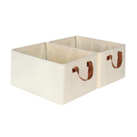 1 x RAW Customer Returns iEGrow closet organizer wardrobe, set of 2 foldable storage baskets, Oxford fabric storage 41 x 32 x 23 cm, suitable for living room, bedroom, storage of bathroom items beige  - RRP €21.99