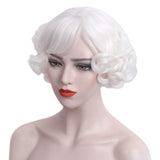 1 x RAW Customer Returns STfantasy Wig White 20s Wig Female Anime Cosplay Women s Claus Costume Party Halloween Carnival Costume Wig - RRP €26.21