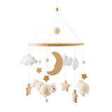 1 x RAW Customer Returns Promise Babe Baby Mobile Wooden Sheep Baby Wind Chimes with Felt Balls Wooden Star Moon Baby Girl Mobile Baby Bed Baby Table Changing Table Wooden Crocheted Clouds Mobile Bell Bed Pendant Sheep Bed Bell - RRP €25.99