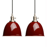 1 x RAW Customer Returns Phansthy 2 Pieces Indoor Modern Ceiling Semicircle with Metal Shade Pendant Light Vintage Hanging Lamps Pendant Lights Loft Pendant Light in Country Style Red  - RRP €110.92