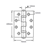 3 x RAW Customer Returns SHUHANG stainless steel hinges, foldable 100 x 76 mm, door hinges, stainless steel heavy-duty hinge, piano hinge, door hinges for wooden doors outside, 1 pair 2 pieces  - RRP €33.87