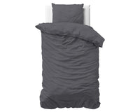 1 x RAW Customer Returns Sleeptime 100 cotton bed linen 140cm x 220cm anthracite - soft non-iron duvet covers with press studs - bed linen set with 1 pillowcase 60cm x 70cm - RRP €26.11