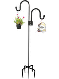 1 x RAW Customer Returns ADTSADDTO Garden Shepherd Hook, 193cm Garden Double Hook With 5 Prong Base Shepherds Crook Hook FOR Solar Lights, Plant Baskets, Lanterns, Bird Houses - RRP €33.26