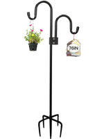 7 x RAW Customer Returns ADTSADDTO Garden Shepherd Hook, 193cm Garden Double Hook With 5 Prong Base Shepherds Crook Hook FOR Solar Lights, Plant Baskets, Lanterns, Bird Houses - RRP €232.82