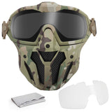 1 x RAW Customer Returns ATAIRSOFT Tactical Airsoft Anti-Fog Anti-Ultraviolet UV Goggles and Mesh Mask Set with Interchangeable Lenses MC  - RRP €47.38