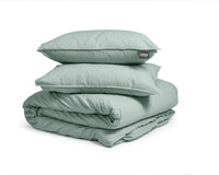 1 x RAW Customer Returns Sleeptime 100 cotton bed linen - stone washed - 4-piece 135 x 200cm - green - breathable and skin-friendly duvet covers with zip - bed linen set with 2 pillowcases 80cm x 80cm - RRP €49.7