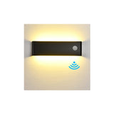 1 x Brand New Wall light indoor, LED wall light with motion detector indoor 12W warm white, LED wall lamp indoor modern up and down aluminum interior light for hallway, staircase, living room, bedroom-black - RRP €26.5