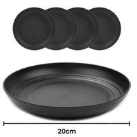 1 x RAW Customer Returns Bugucat tableware set 12 PCS, camping tableware set made of plastic, reusable tableware set camping tableware, camping tableware set 4 people, unbreakable 4 bowls 4 serving plates 4 cups - RRP €21.17