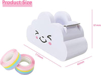 1 x RAW Customer Returns Desktop Tape Dispenser Cute, Small Decorative Cartoon Cloud Tape Cutter Tape Dispenser With Rainbow Tape, Desk Stationery Supplies For Office School Arts Crafts - RRP €9.7