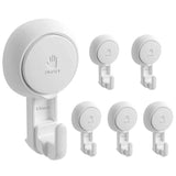 1 x RAW Customer Returns Ulinek Suction Cup Hooks Without Drilling, 6 Pack Suction Hooks Bathroom Extra Strong, Max 5KG, 1000 Times Reusable, 360 Degree Rotating Suction Cups for Wall Towel Shower Bathroom Tile Door Glass Kitchen Window - RRP €20.41