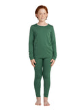 1 x RAW Customer Returns LAPASA Thermal Underwear Set Warm Lightweight Base Layer Long Sleeve Shirt and Pants B03 Dark Green 13 Years - RRP €23.0