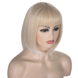 1 x RAW Customer Returns ATAYOU Women s Short Straight Blonde White Wig Synthetic Blonde Hair Wig Wig Blonde  - RRP €24.5