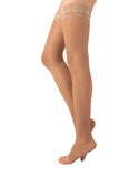 1 x RAW Customer Returns CALZITALY Toeless Medical Hold-Ups with Strong Graduated Compression 18-22 mm Hg Black, Skin Color S, M, L, XL 140 DEN Made in Italy M, Skin  - RRP €28.48