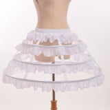 1 x RAW Customer Returns GRACEART Women s Petticoat Underskirt 3 Hoop Crinoline Lace Skirt White  - RRP €28.99