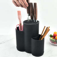 1 x Brand New DOITOOL Knife Knife Block Kitchen Utensil Holder Set with Block Knife Storage Holder Kitchen Flatel Holder Utensils Organizer for Kitchen Worktop Black Children Utensil Holder Kitchen - RRP €33.94