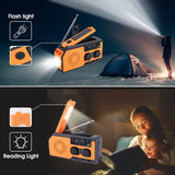 2 x RAW Customer Returns Crank radio world receiver battery operated emergency equipment, 5000 mAh portable solar crank radio emergency radio world receiver with mobile phone charging function AM FM with flashlight, reading lights, SOS alarm - RRP €70.56