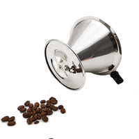 1 x RAW Customer Returns Stainless steel reusable coffee filter, permanent coffee filter made of stainless steel, reusable coffee dripper, coffee dripper made of stainless steel, with double stainless steel mesh and silicone handle - RRP €15.12