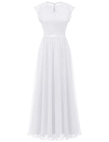 1 x RAW Customer Returns Dressystar Women s Elegant Bridesmaid Dress Wedding Maxi Lace Dress Party Evening Dresses White XXL - RRP €60.89