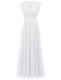 1 x RAW Customer Returns Dressystar Women s Elegant Bridesmaid Dress Wedding Maxi Lace Dress Party Evening Dresses White XXL - RRP €60.89