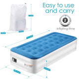 1 x RAW Customer Returns TOUCHXEL single bed air bed, 196 x 97 x 47cm air bed 1 person, air mattress inflatable mattress with built-in electric pump and pillow, self-inflating bed guest bed sleeping mattress - RRP €76.99