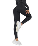 1 x RAW Customer Returns Merlvida Scrunch Butt Sports Leggings Women s High Waist Seamless Push Up Leggings Opaque Boom Booty Leggings Sports Pants with Tummy Control Slim Sports Leggings Gym Leggings Pants E01 - Black Size L - RRP €21.62